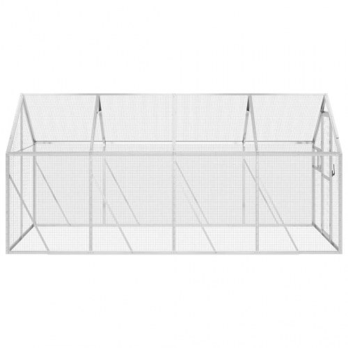 Voliere i aluminium 1,79 × 4,00 × 1,85 m - sølvfarvet