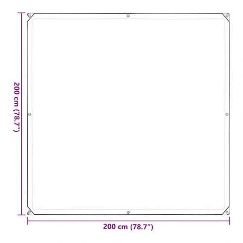 Klar presenning med øjer 2×2 m - polyethylen, transparent