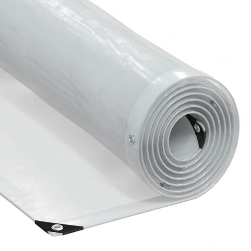 Klar presenning med øjer 1 × 10 m - polyethylen, transparent