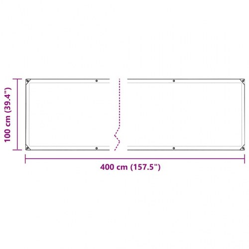 Klar presenning med øjer 1×4 m - polyethylen, transparent/sort