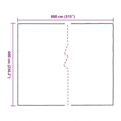 Klar presenning med øjer 6 × 8 m - polyethylen, transparent/sort
