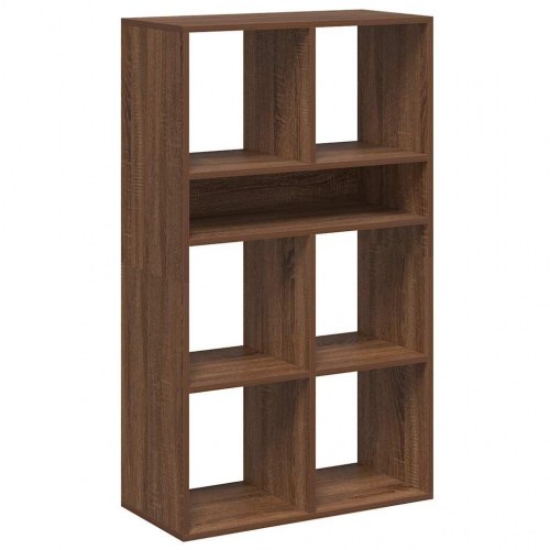 Bogreol 66x31x112 cm konstrueret træ brun egetræsfarve