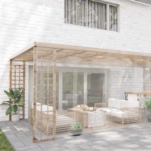 Klar presenning med øjer 6 x 8 m - transparent/sort