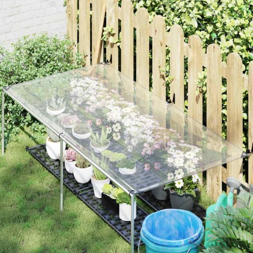 Klar presenning med øjer 1×2 m - gennemsigtig PE 140 g/m²