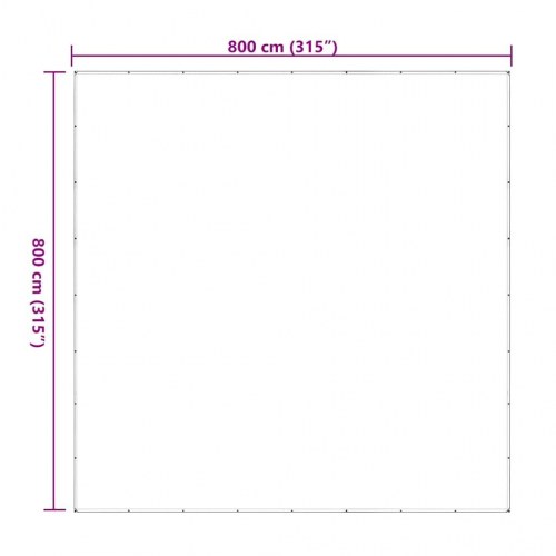Klar presenning med øjer 8 × 8 m - polyethylen, transparent
