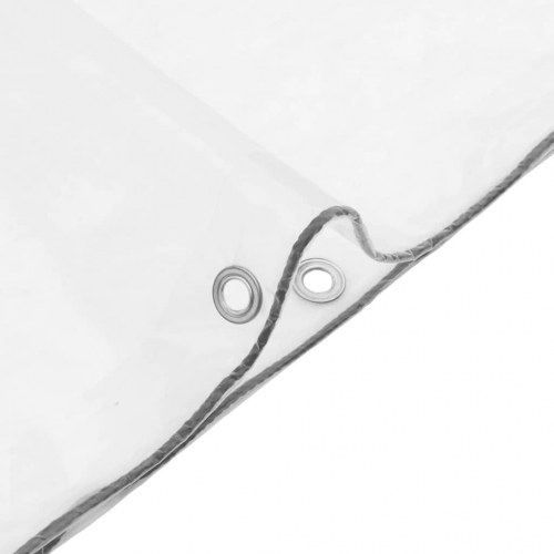 Klar presenning med øjer 5×10 m - transparent PE 140 g/m²