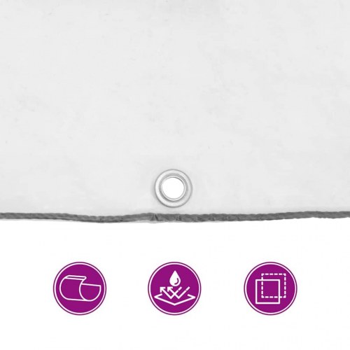 Klar presenning med øjer 5×10 m - transparent PE 140 g/m²