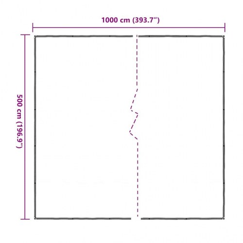 Klar presenning med øjer 5 × 10 m - polyethylen, transparent/sort