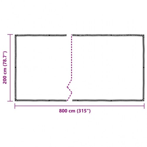 Klar presenning med øjer 2 × 8 m - polyethylen, transparent/sort