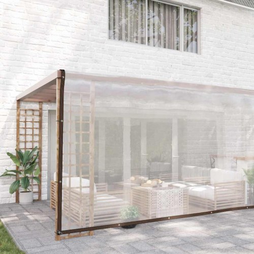 Klar presenning med øjer 6 × 6 m - polyethylen, transparent/sort