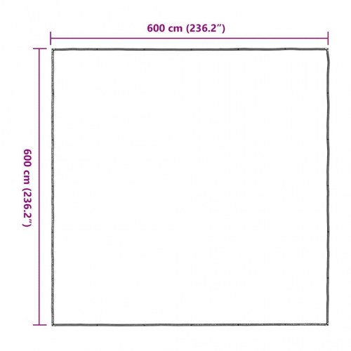 Klar presenning med øjer 6 × 6 m - polyethylen, transparent/sort
