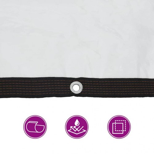 Klar presenning med øjer 8 × 10 m - polyethylen, transparent/sort