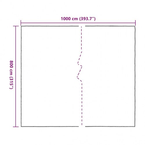 Klar presenning med øjer 8 × 10 m - polyethylen, transparent/sort