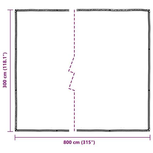 Klar presenning med øjer 3x8 m polyethylen