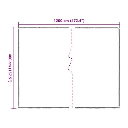 Klar presenning med øjer 4 × 12 m - polyethylen, transparent/sort