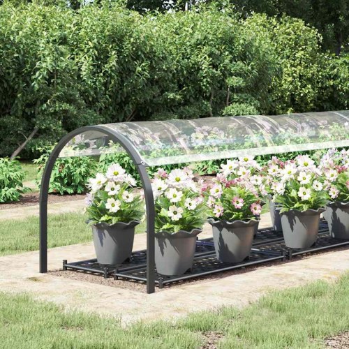 Klar PVC-presenning med øjer 1 x 5 m - transparent/sort