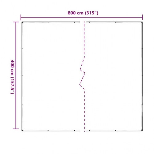 Klar presenning med øjer 4 x 8 m - transparent/sort