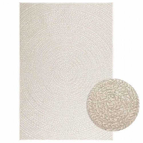 Gulvtæppe ZIZUR 120×170 cm - jute-look til inde og ude, creme