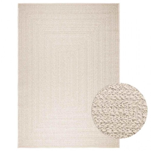 Gulvtæppe ZIZUR 200×290 cm - jute-look til inde og ude, creme