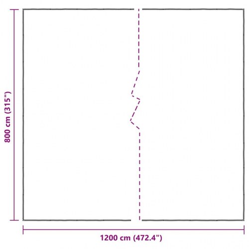 Klar presenning med øjer 8 × 12 m - polyethylen, transparent/sort