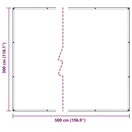 Klar presenning med øjer 3 × 5 m - transparent PE 140 g/m²