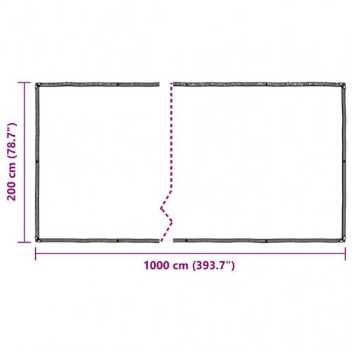 Klar presenning med øjer 2 × 10 m - polyethylen, transparent/sort