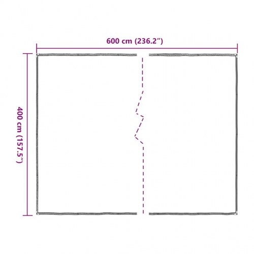 Klar presenning med øjer 4 × 6 m - polyethylen (transparent/sort)