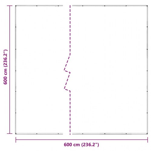 Klar presenning med øjer 6 x 6 m - PVC