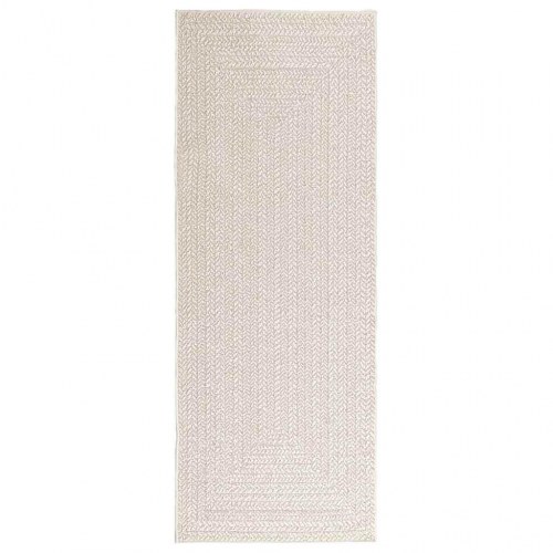 Gulvtæppe ZIZUR 80×200 cm - jute-look til inde og ude, creme