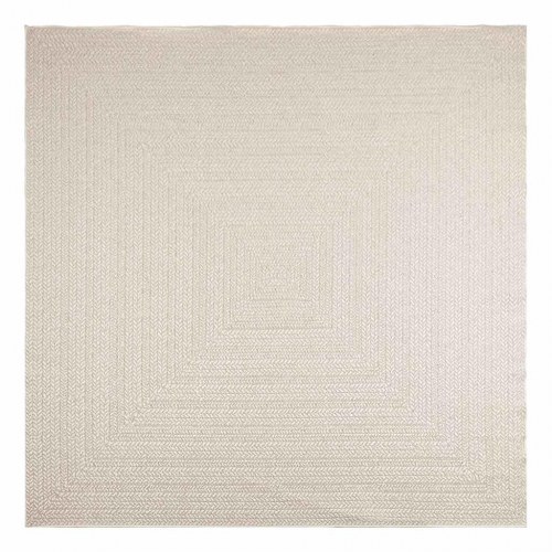 Gulvtæppe ZIZUR 240×240 cm - jute-look til inde og ude, creme