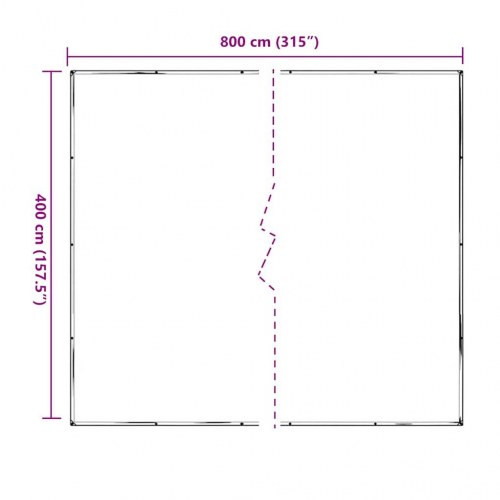 Klar presenning med øjer 4 × 8 m - polyethylen, transparent