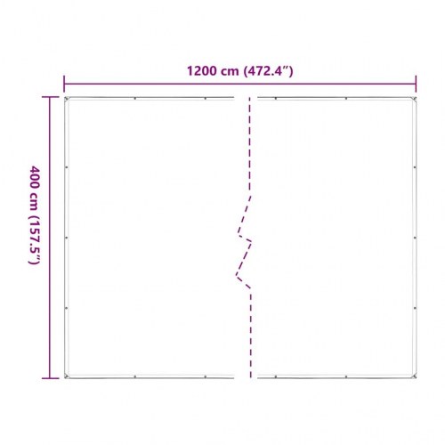 Klar presenning med øjer 4 × 12 m - polyethylen, transparent