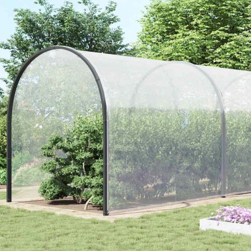 Klar presenning med øjer 10 × 10 m - polyethylen, transparent/sort