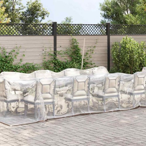 Klar presenning med øjer 3 × 12 m - polyethylen, transparent/sort