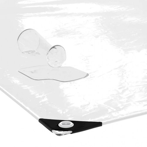 Klar presenning med øjer 5 x 5 m PVC