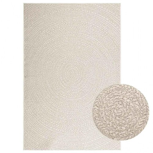 Gulvtæppe ZIZUR 140×200 cm - jute-look til inde/ude, creme