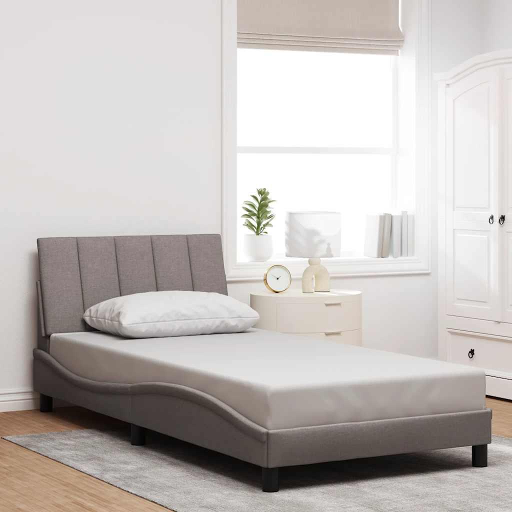 vidaXL sengeramme uden madras Hanko Taupe 100x200 cm Stof