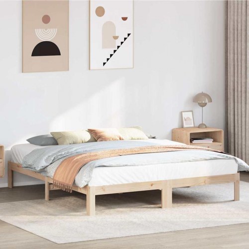Sengeramme 160 x 200 cm i massivt fyrretræ