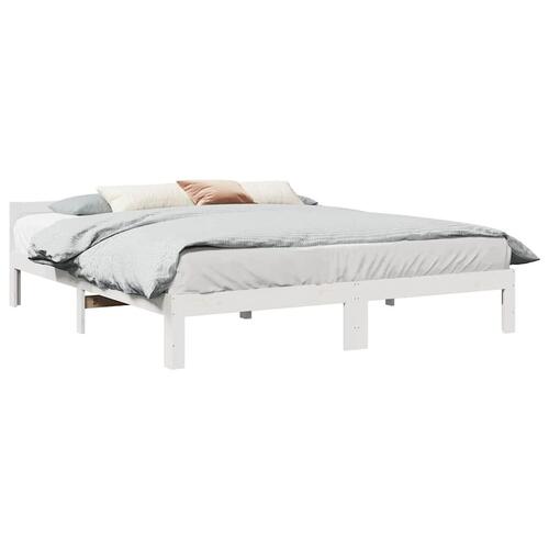 Sengeramme uden madras 180x200 cm massivt fyrretræ hvid