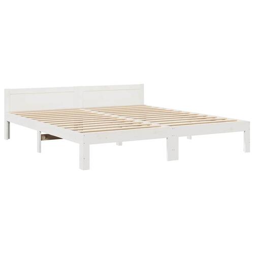 Sengeramme uden madras 180x200 cm massivt fyrretræ hvid