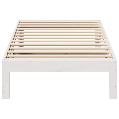 Sengeramme 80x200 cm i massivt fyrretræ - hvid
