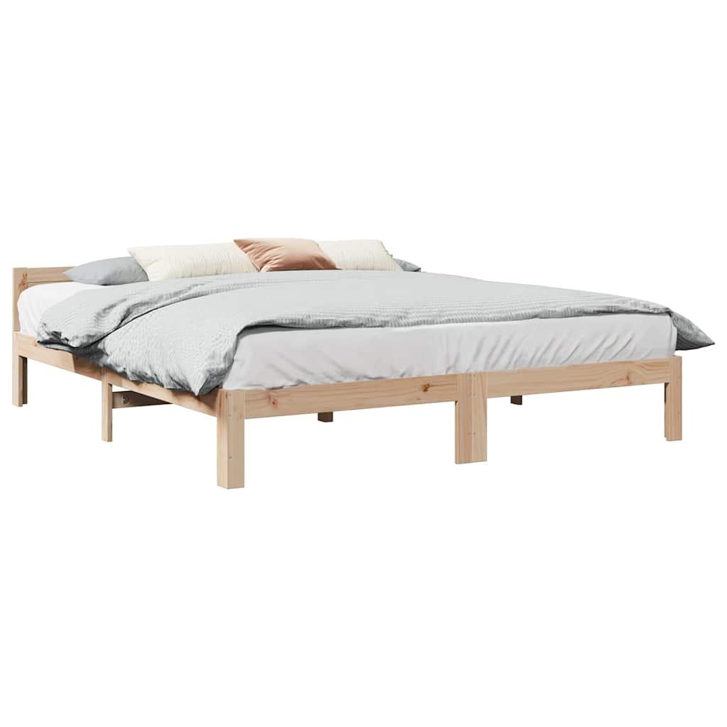 Sengeramme uden madras 160x200 cm massivt fyrretræ