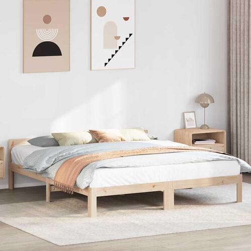 Sengeramme uden madras 160x200 cm massivt fyrretræ