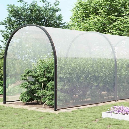 Klar presenning med øjer 12 × 12 m - polyethylen, transparent/sort