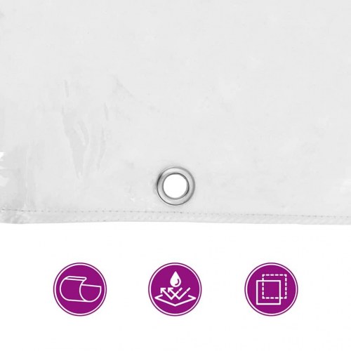 Klar presenning med øjer 1x10 m PVC