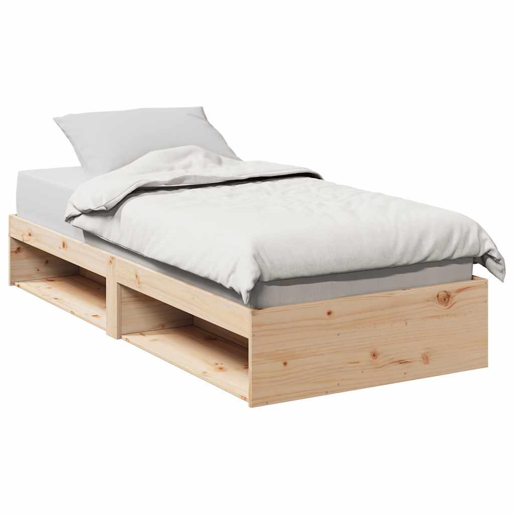 Daybed Med Reol Uden Madras 100x200 Cm Massivt Fyrretræ