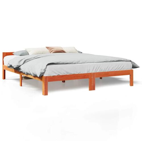 Sengeramme uden madras 160x200 cm massivt fyrretræ gyldenbrun
