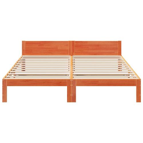 Sengeramme uden madras 160x200 cm massivt fyrretræ gyldenbrun