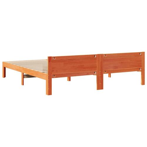 Sengeramme uden madras 160x200 cm massivt fyrretræ gyldenbrun