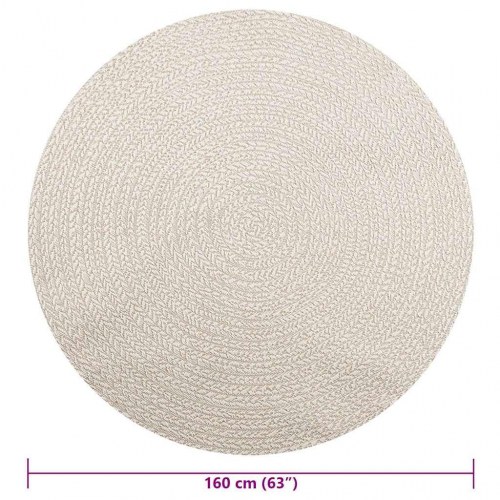 Rundt gulvtæppe Ø 160 cm - jute-look i PP, cremefarvet (ZIZUR)